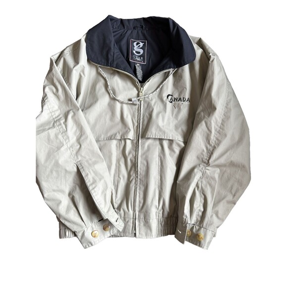 Gear For Sport Jacket Men’s Size Small Canada Khaki Roll Up Collar Vtg Y2K Clean - Picture 10 of 10